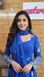 Embroidered Georgette Anarkali and Skirt Set