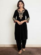 Luxe Velvet Resham Work Ensemble