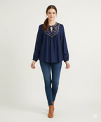 Casual Cotton Tunic Featuring Resham Work