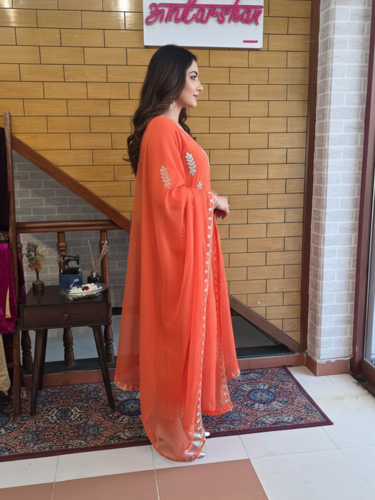 Viscose Georgette Suit with Intricate Gotta Patti Embroidery