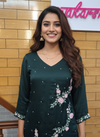 Luxurious Modal Satin Suit with Resham, Cutdana, and Pearl Embroidery