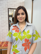 The Elegant Linen Co-Ord: Featuring Intricate Appliqué Detailing