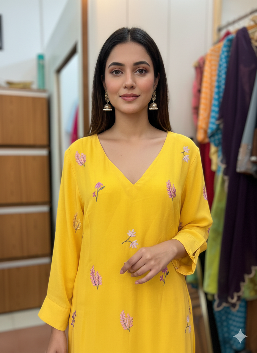 Georgette Ensemble with Delicate Resham Embroidery