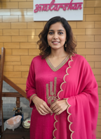 Shimmering Tissue Silk Suit with Intricate Cutdana and Sequin Embroidery