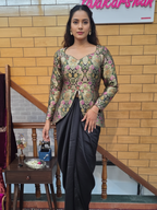 Embroidered Brocade Skirt with Jacket