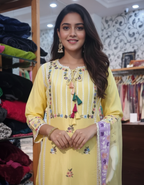 Organza Suit with Resham Embroidery