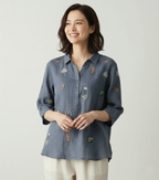 Casual Cotton Blouse Featuring Traditional Resham Work