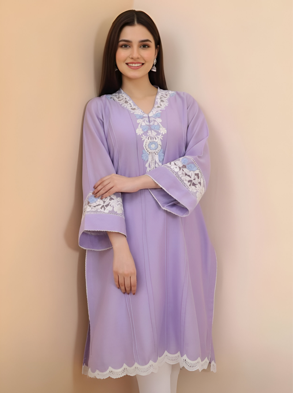 Resham Work and Cutwork Detailed Cotton Suit Set