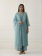 Traditional Chanderi Suit Material featuring Aari and Sequin Detailing