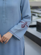 Resham Radiance: Elegant Cotton Suit Ensemble