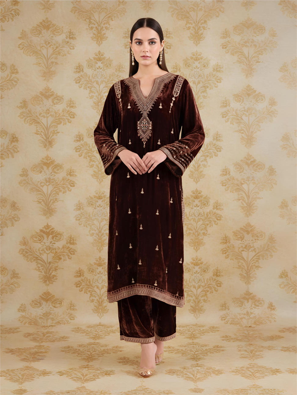 The Classic Zardozi Silk Velvet Masterpiece