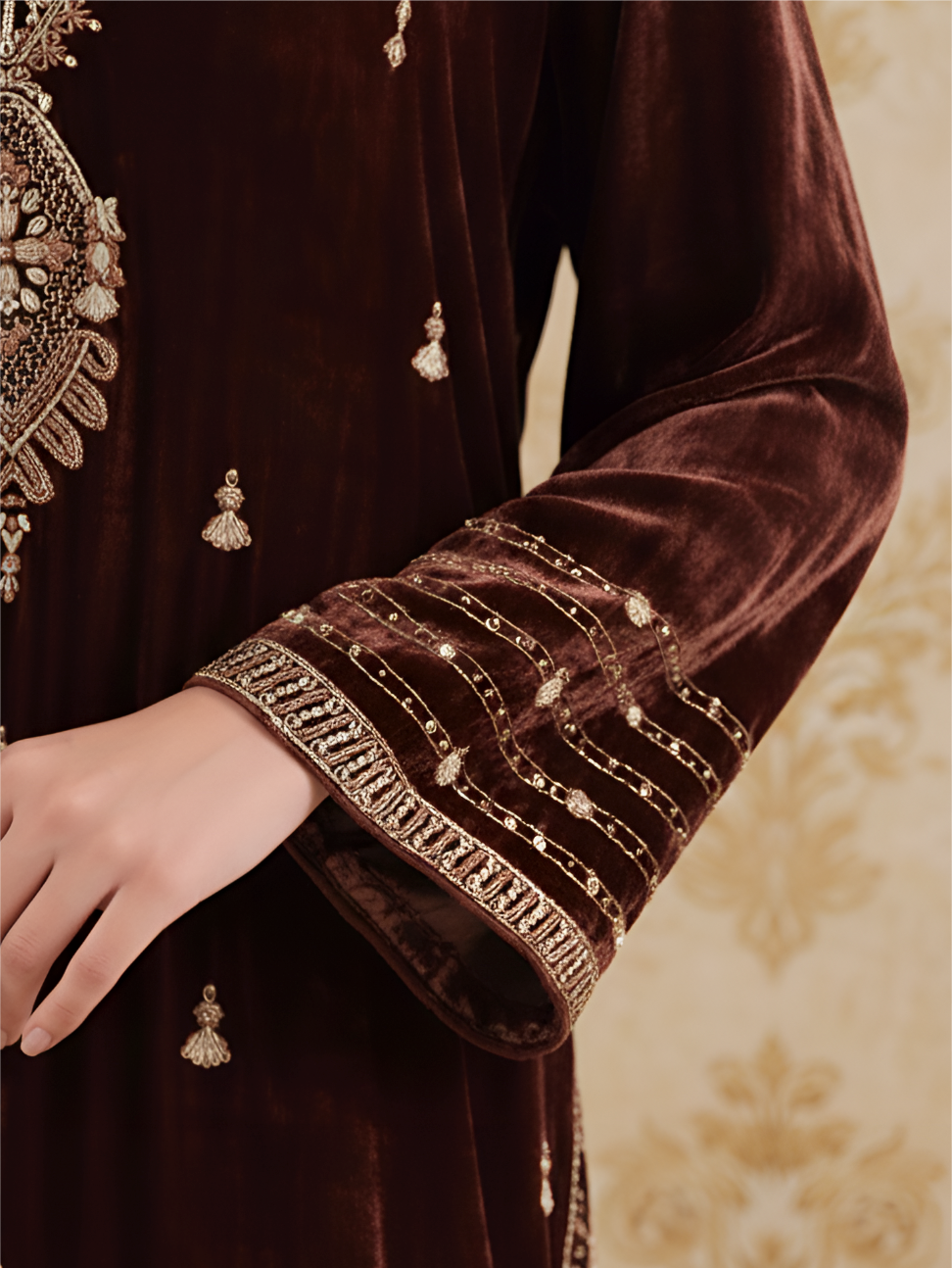 The Classic Zardozi Silk Velvet Masterpiece