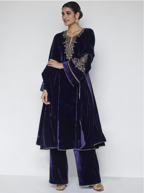 Heirloom Zardozi Silk Velvet Attire