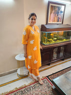 Georgette Pants Suit with Traditional Aari Work Embroidery