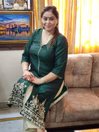 Silk Suit with Intricate Dabka and Zari Work Embroidery