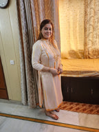 Vibrant Modal Satin Ensemble: Tie & Dye Pattern & Mirror Work Embellishment