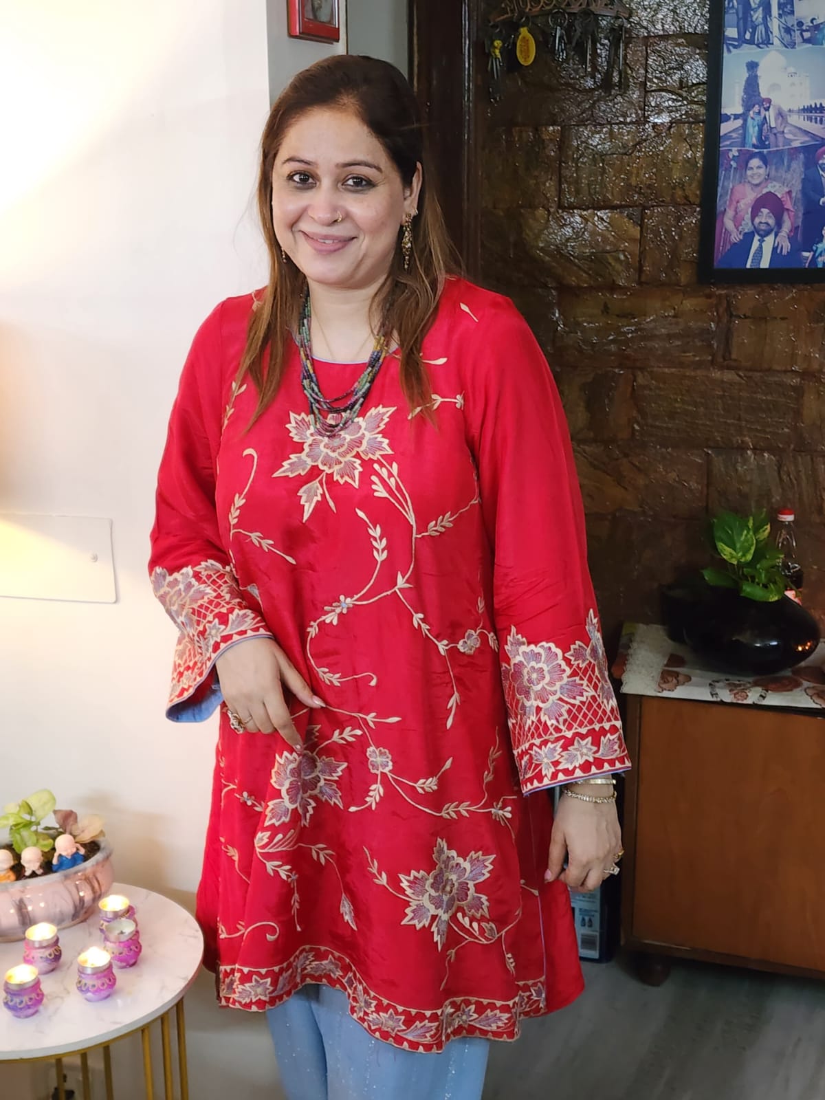 Luxurious Silk Ensemble Featuring Detailed Resham Embroidery