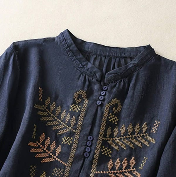 Soft Malmal Cotton Top with Resham Embroidery