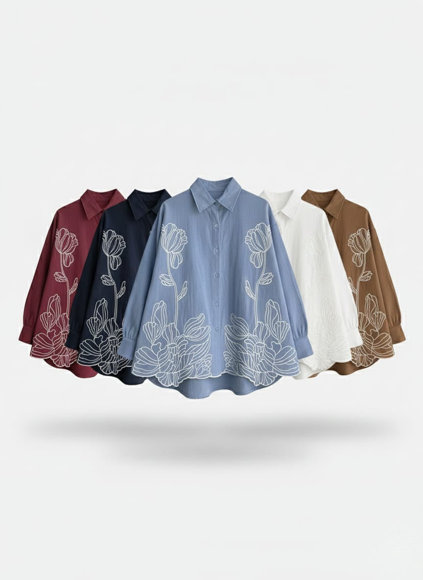 Soft Malmal Cotton Top with Intricate Resham Embroidery