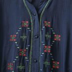 Relaxed-Fit Cotton Top with Geometric Resham Work