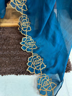 The Elegant Crepe Suit Set Featuring Fine Aari Work