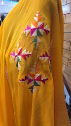 Phulkari Embroidered Skirt, Corset, and Dupatta Set